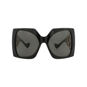 Gucci Shield-Frame Recycled Acetate Sunglasses Black Womens